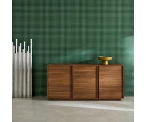 Sweeek - Kuba 3-Door Walnut Wood Effect Sideboard L 160 X D 43 X H 75Cm