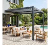 Sweeek - Lean To Pergola With Louvered Roof Aluminium 3 X 3M Palace Anthracite