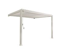 sweeek Lean to pergola with louvered roof aluminium 4 x 3m in Beige swe eige