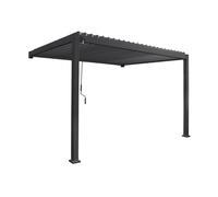 sweeek Lean to pergola with louvered roof aluminium 4 x 3m in Dark Grey swe ark Grey