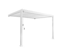 sweeek Lean to pergola with louvered roof aluminium 4 x 3m in White sweeek White