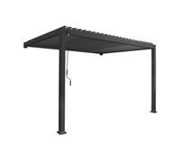 Swe luminium Bioclimatic Wall-Mounted Pergola With Adjustable Slats Triomphe 4X3M Anthracite 391X301X250 Cm