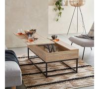 Sweeek - Liftable Coffee Table Loft Natural 100X55X40.5 Cm