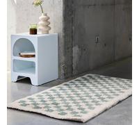 sweeek Light blue & cream checkerboard interior rug | Size: 120 cm x 170 cm sweeek Blue 120 cm x 170 cm