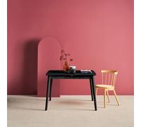 Sweeek - Lina Rectangular Extendable Dining Table In Rubberwood And Black Oak Veneer 4 To 6 Seats 110/140 X 100 X 75 Cm