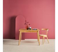 Sweeek - Lina Rectangular Extendable Dining Table In Rubberwood And Natural Oak Veneer 4 To 6 Seats 110/140 X 100 X 75 Cm