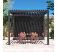 sweeek Louvered Pergola Aluminium 3 X 3m V2 + 3m Blind in Grey swe rey