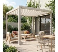 Sweeek - Louvered Pergola Aluminium 3 X 3M V2 Beige - Triomphe