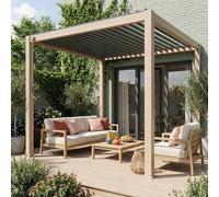 sweeek Louvered pergola aluminium 3 x 3m V2 in Brown swe rown