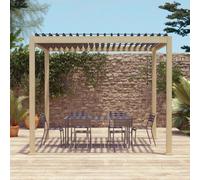 Sweeek - Louvered Pergola Aluminium 3 X 3M V2 Wood Coloured/anthracite - Triomphe