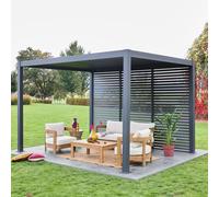 Sweeek - Louvered Pergola Aluminium 4 X 3M And 3 130Cm Louver Panels Anthracite - Triomphe