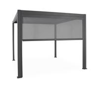 sweeek Louvered pergola aluminium 4 x 3m & 3m blind in Dark Grey swe ark Grey