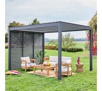 Sweeek - Louvered Pergola Aluminium 4 X 3M And 3 100Cm Louver Panels Anthracite - Triomphe