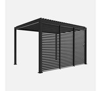 Sweeek - Louvered Pergola Aluminium 4 X 3M And 3 130Cm Louver Panels Anthracite - Triomphe