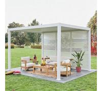 Sweeek - Louvered Pergola Aluminium 4 X 3M And 3 130Cm Louver Panels White - Triomphe