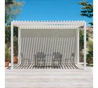 Sweeek - Louvered Pergola Aluminium 4 X 3M And A 4M Blind White - Triomphe