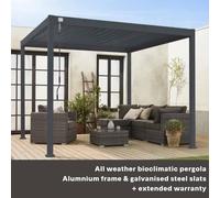 sweeek Louvered Pergola Aluminium 4 X 3m in Grey swe rey