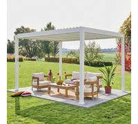 sweeek Louvered Pergola Aluminium 4 X 3m in White sweeek White