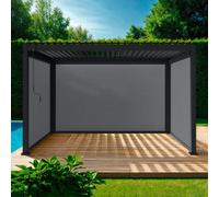 Sweeek - Louvered Pergola Aluminium 4 X 3M With 2 3M Blinds And A 4M Blind Anthracite - Triomphe