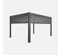 Sweeek - Louvered Pergola Aluminium 4 X 3M With A 3M Blind And A 4M Blind Anthracite - Triomphe