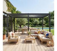 Sweeek - Louvered Pergola Aluminium 6X3M Anthracite - Triomphe