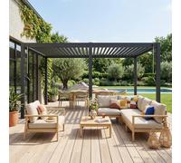 sweeek Louvered Pergola Aluminium 6x3m in Dark Grey swe ark Grey