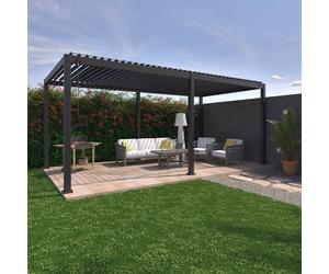 sweeek Louvered Pergola Aluminium 6x3m in Grey swe rey