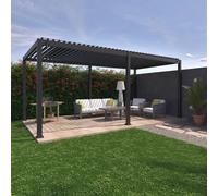 sweeek Louvered Pergola Aluminium 6x3m in Grey swe rey