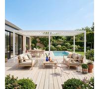 Sweeek - Louvered Pergola Aluminium 6X3M White - Triomphe