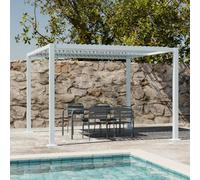 Sweeek - Louvered Pergola Aluminium And Steel 3 X 3M White - Palace