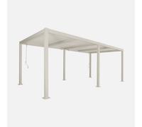 Sweeek - Louvered Pergola Aluminium And Steel 6 X 3M Beige - Palace