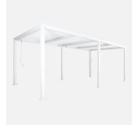 Sweeek - Louvered Pergola Aluminium And Steel 6 X 3M White - Palace