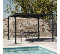 sweeek Louvered Pergola Aluminium & Steel 3 X 3m in Grey swe rey