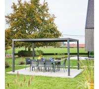 sweeek Louvered Pergola Aluminium & Steel 4 X 3m in Grey swe rey