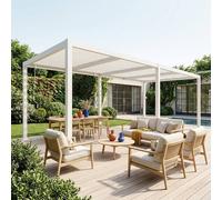 sweeek Louvered Pergola Aluminium & Steel 6 X 3m in White sweeek White