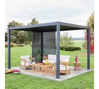 sweeek Louvered pergola Triomphe 3x4m + louvers 100cm + louvers 130cm in Dark Grey swe ark Grey