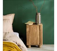 Sweeek - Mango Wood Effect Bedside Table With 1 Reversible Door - Pondi