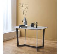 sweeek Marble-effect dining table, metal legs, seats 4 to 6 in White sweeek White