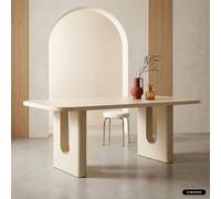 sweeek Matte finish dining table seats 8 in Cream swe ream