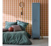 Sweeek - Metal Cabinet/locker With 4 Storage Compartments Industrial-Style Soho Dark Blue 38X38X180 Cm