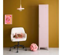 Sweeek - Metal Cabinet/locker With 4 Storage Compartments Industrial-Style Soho Pink 38X38X180 Cm