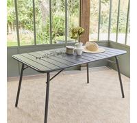 Sweeek - Metal Folding Garden Table 140Cm, Seats 4 Anthracite 141.2X80X72.5 Cm - Amelia 140Cm