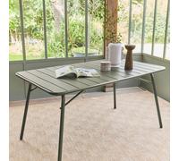 sweeek Metal folding garden table 140cm, seats 4 in Khaki sweeek Khaki