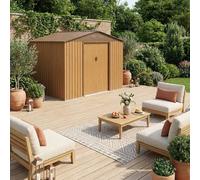 Sweeek - Metal Garden Shed 5.29M² With Anchoring Kit Ferrain Light Wood 277X194X203 Cm