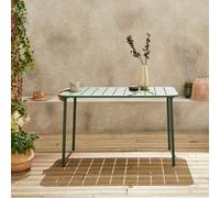 Sweeek - Metal Garden Table For 4 People Green 120X70X72.5 Cm - Amelia