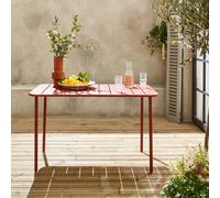sweeek Metal Garden Table For 4 People in Terracotta sweeek Terracotta