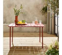 Sweeek - Metal Garden Table For 4 People Terracotta 120X70X72.5 Cm - Amelia