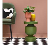 Sweeek - Metal Side Table Khaki 30.5X30.5X43.5 Cm - Alma