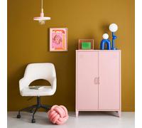 Sweeek - Metal Sideboard Cabinet With 2 Storage Compartments Industrial-Style Pink 75X33X110 Cm - Soho