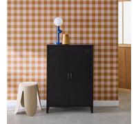 Sweeek - Metal Sideboard Cabinet With 2 Storage Compartments Industrial-Style Soho Black 75X33X110 Cm